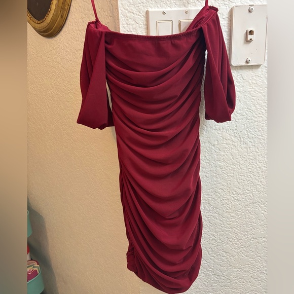 Hello Molly Strapless Burgundy Dress - Picture 3 of 7